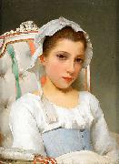 Hugo Salmson Ung fransk flicka sittande i Louis XVI oil painting artist